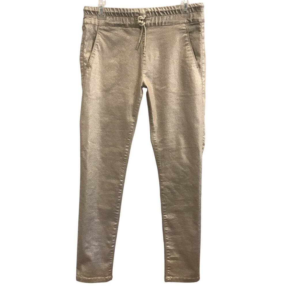 Bevy Flog Shely Drawstring Pull On Pants Gold Met… - image 2
